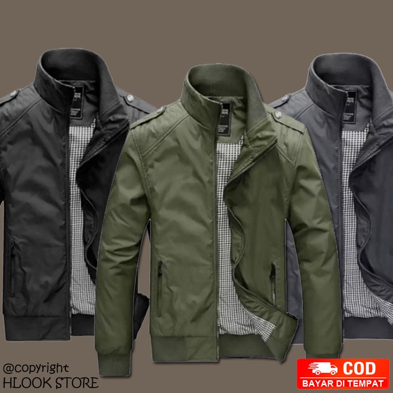 JAKET BOMBER POLOS BIG SIZE XXL PRIA / JAKET PRIA / JAKET WATERPROOF / JAKET PARASUT / JAKET DISTRO