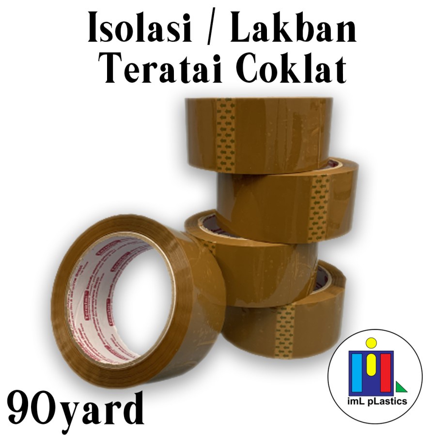 Lakban Isolasi COKLAT Teratai 45mm x 90yd - 1 pcs