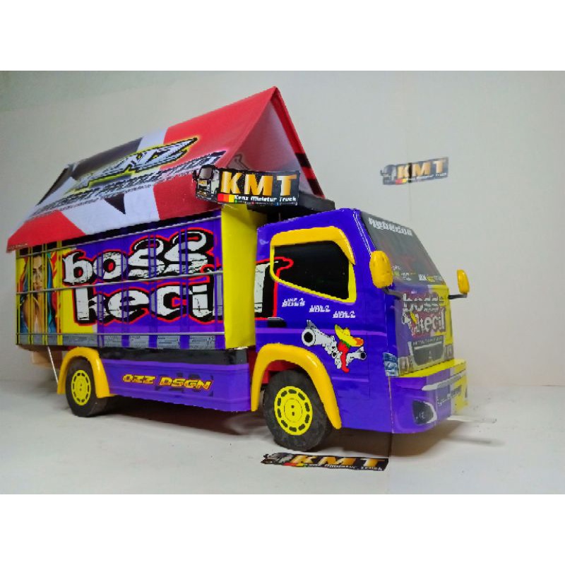 Truk Oleng Detail Miniatur Ukuran Jumbo Boss Kecil (Free Terpal)
