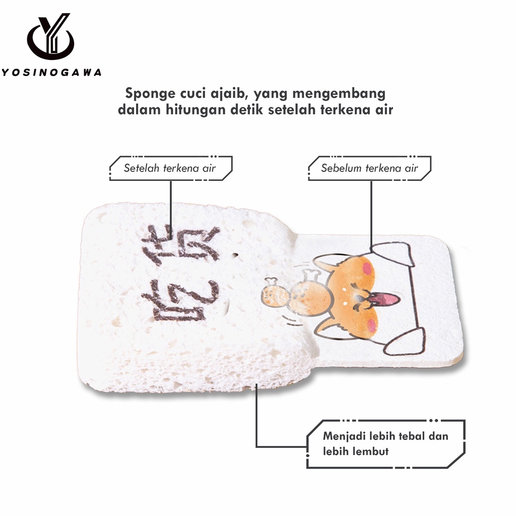 Sponge Cuci Piring Serbaguna/Sponge Cuci Piring Import Termurah Bermotif Unik&amp;Lucu-YOSINOGAWA