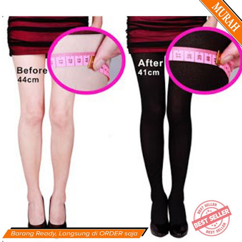 Legging Pengecil Paha Membakar Lemak Paha dan Betis | Slimming Night Legging Bahan tebal Black Only