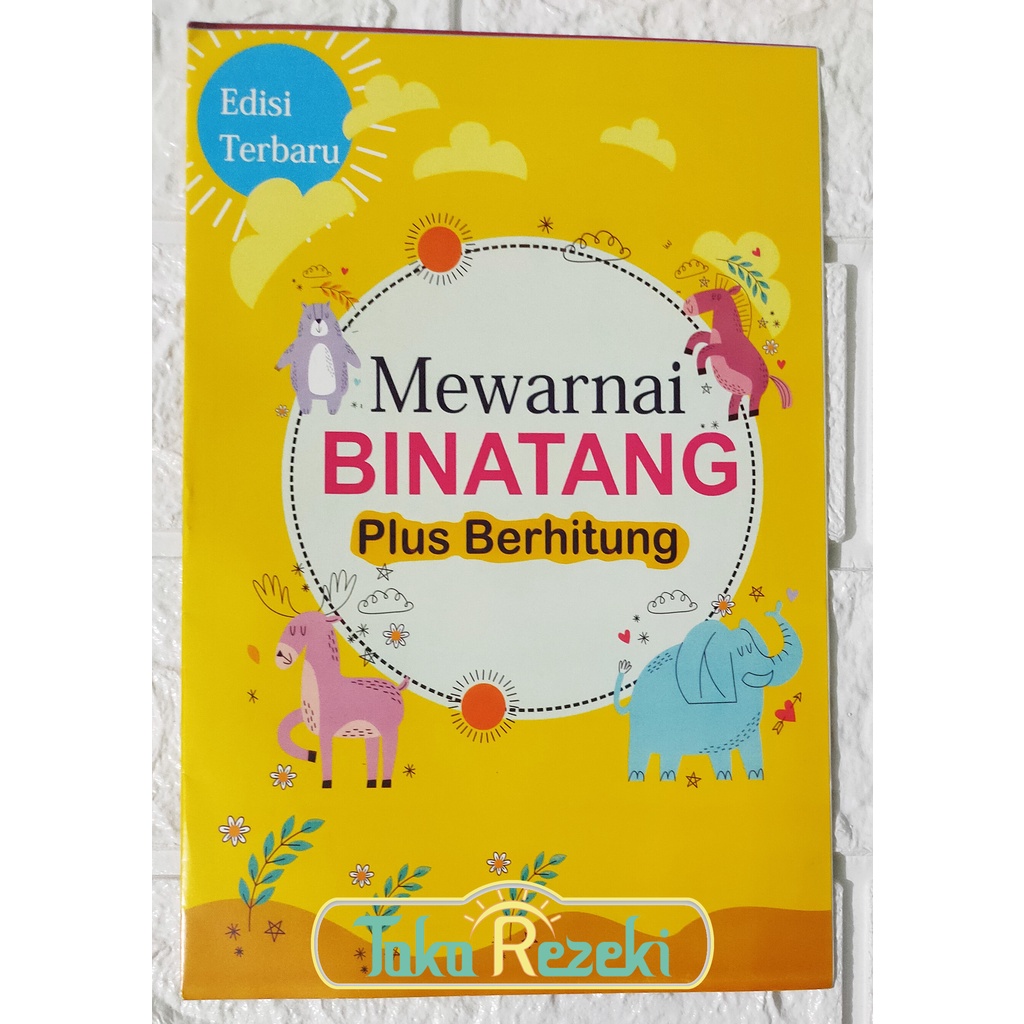Buku Mewarnai Buah/hewan/transportasi Dan Belajar membaca cerita, Menulis, dan berhitung seri 1-Binatang&Berhitung