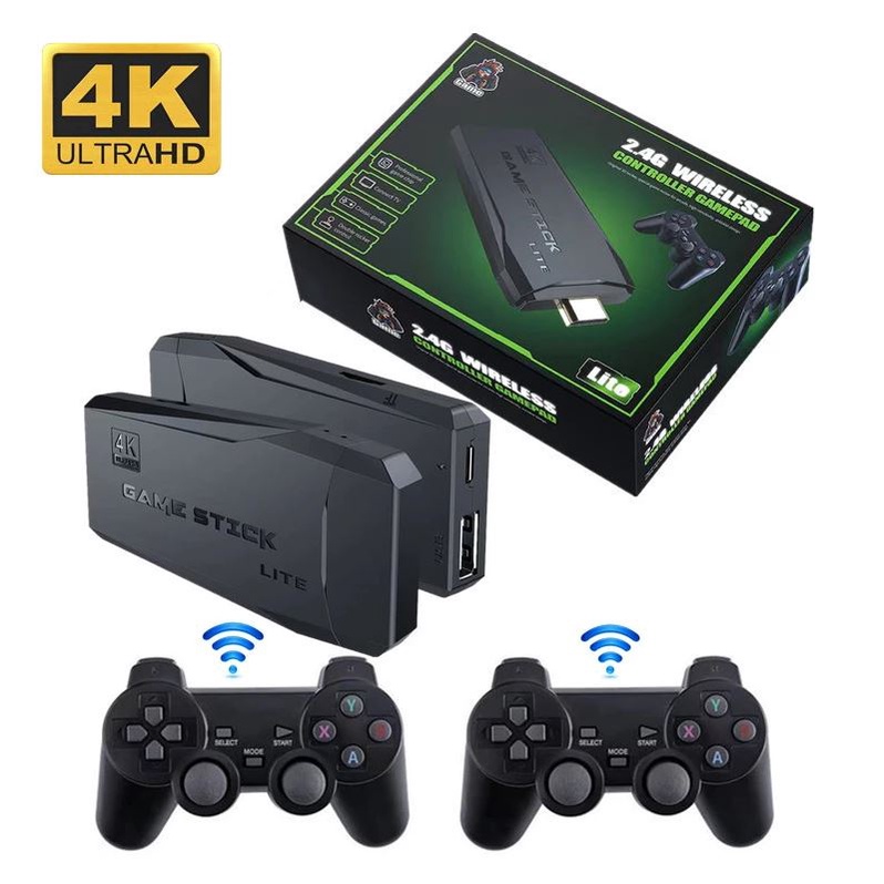 4K Game Stick Retro Game Console Wireless Gamepad HDMI TV Retro Video Game Arcade NES SNES MD GB GBA PS1