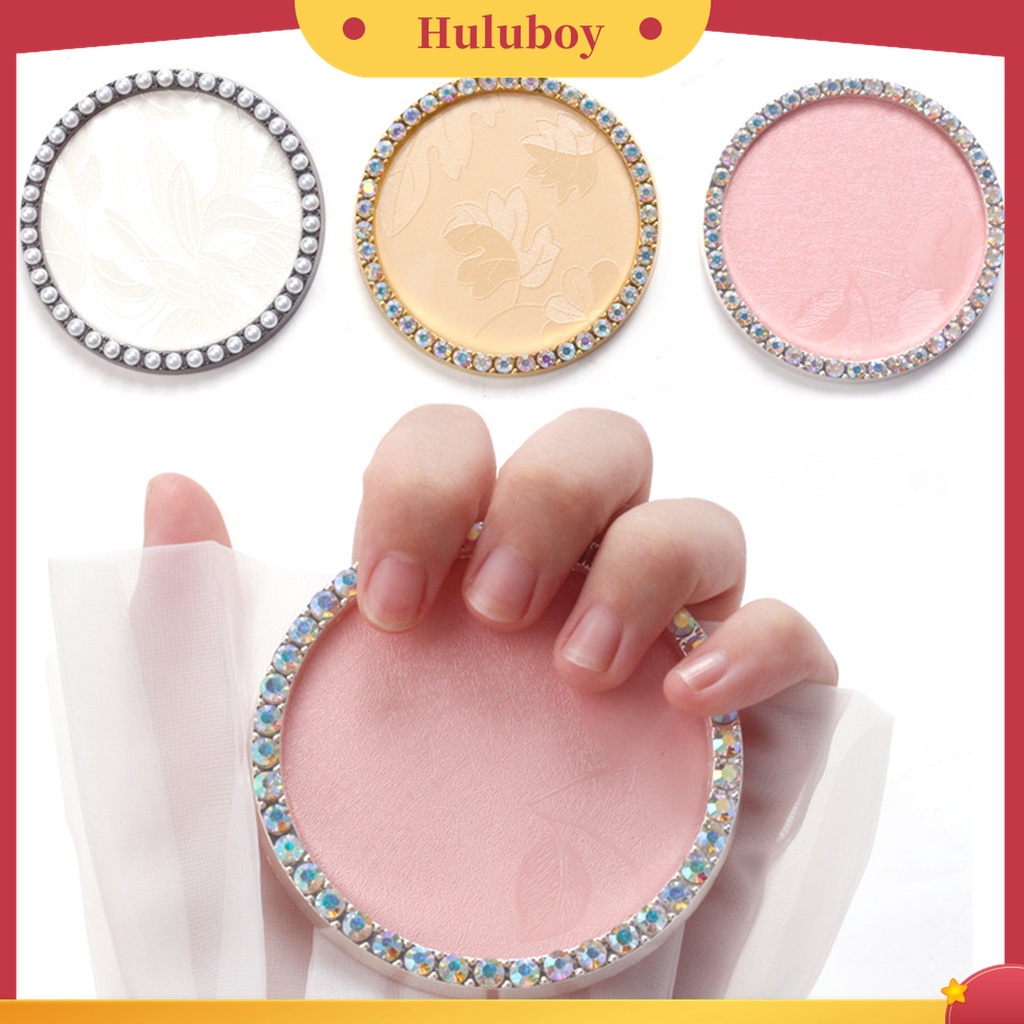 Huluboy Huluboy♡ Nampan Display Kuku Palsu Bentuk Bulat Aksen Mutiara Berlian Imitasi Untuk Salon