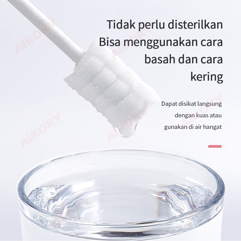 AIKOKY Kasa sikat lidah bayi steril Baby oral cleaner Pembersih lidah bayi 0-12 bulan Pembersih mulut bayi 30PCS