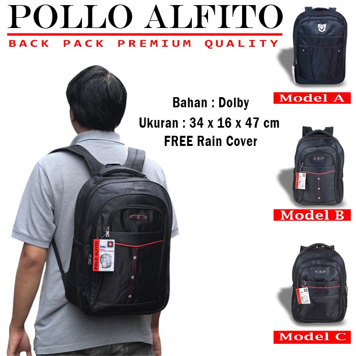 OBRAL TAS POLO!! Ransel Alfito Premium Tas Gendong Sekolah SMP SMA Kuliah Kerja Kantor Cewek Cowok