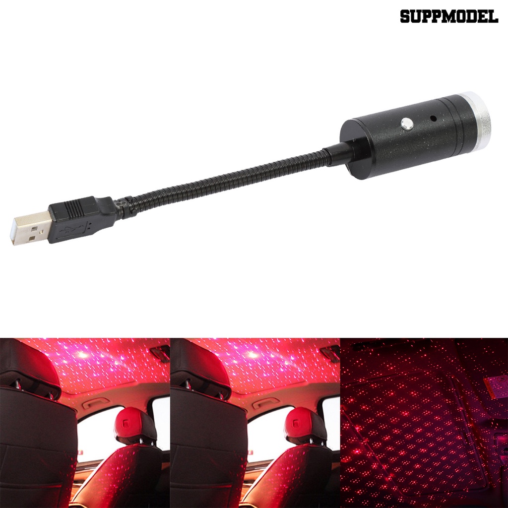 Suppmodel Lampu Proyektor LED Motif Bintang Merah Hijau Tenaga USB Kontrol Suara Untuk Kendaraan