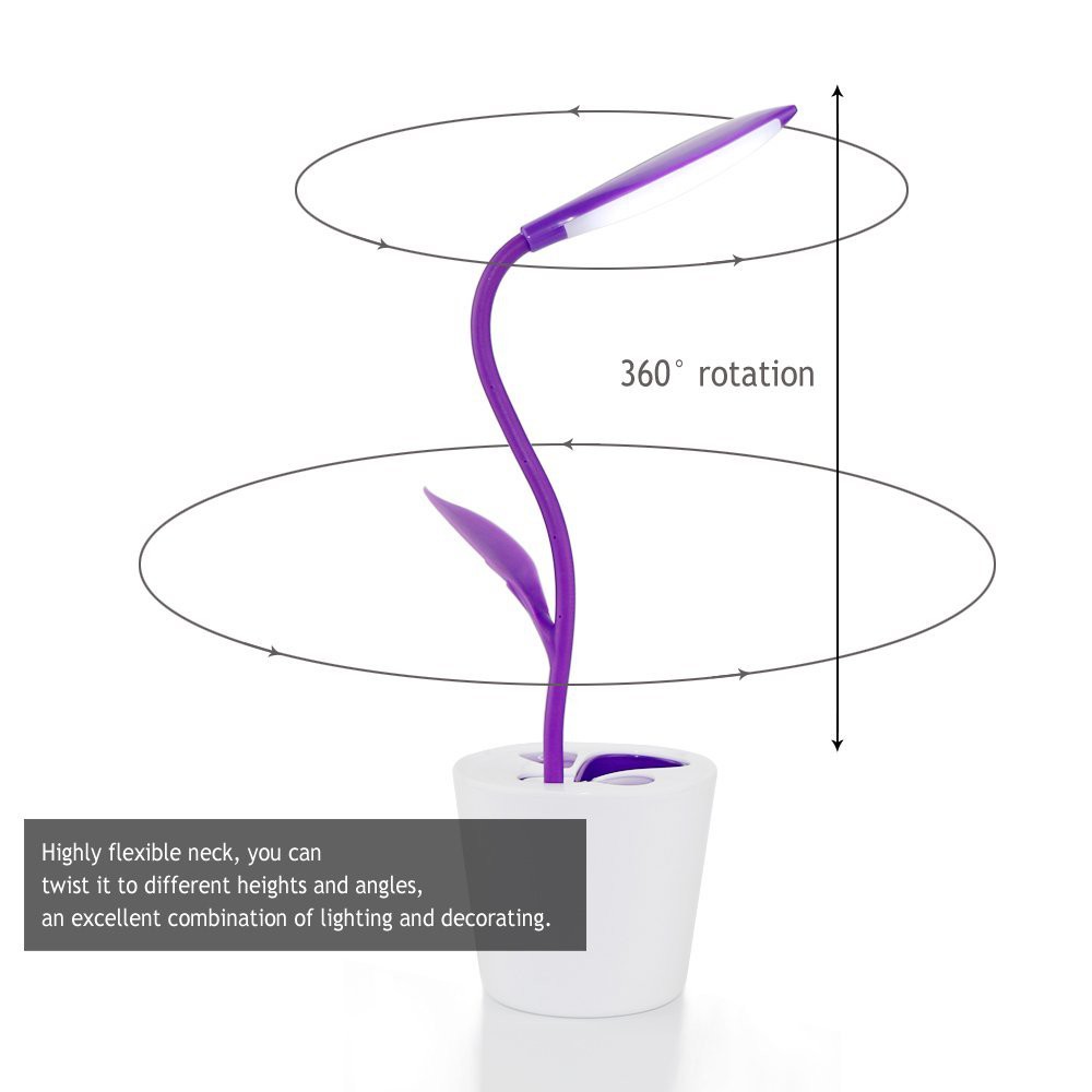 Lampu meja LED pot bunga Rechargeable - Flower desk lamp LED meja belajar kamar tidur