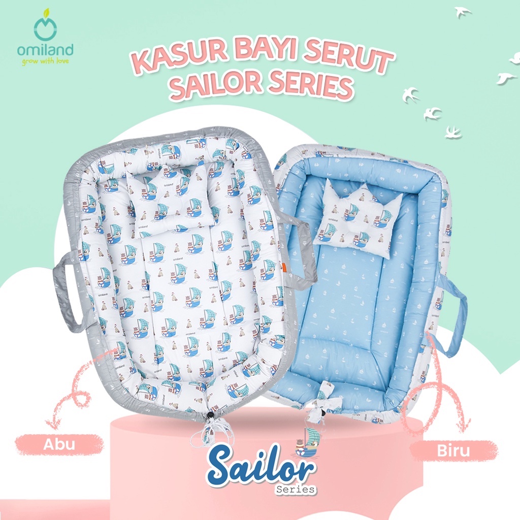 Omiland Kasur Bayi Serut + Kelambu Kojong Bisa Dilepas Alpaca Sailor Series