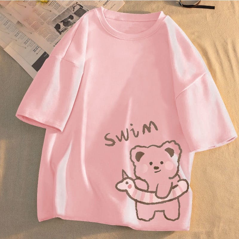 MYSTIQUE.ID-BAJU KAOS SWIM T-SHIRT LUCU DAN AESTHETIC