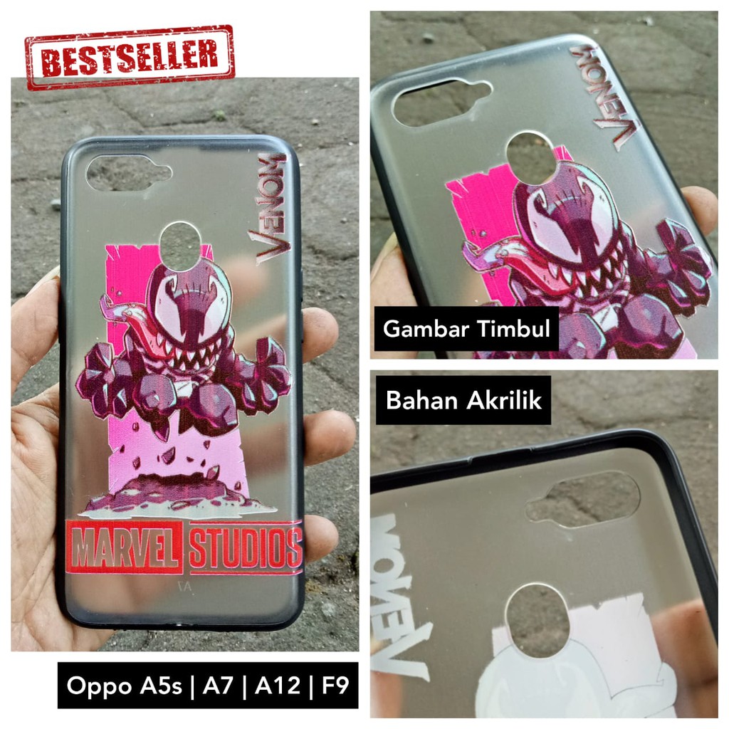 Acrylic Case Oppo A12 A5s A7 Gambar Timbul Hits Super Heroes Marvel Edition