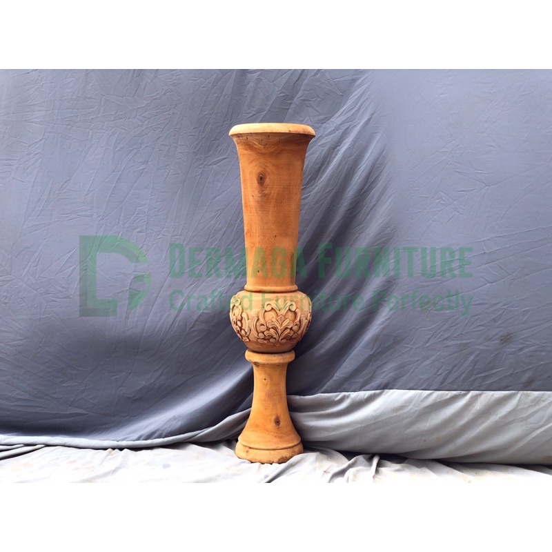 VAS BUNGA POLOS KAYU MAHONI VAS BUNGA RUANGAN VAS DEKORASI PELAMINAN TERMURAH