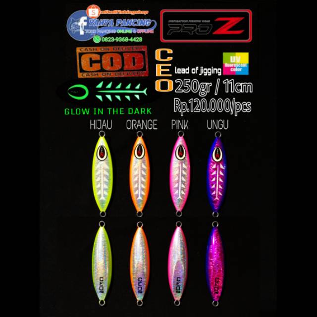 ( COD ) Umpan Pancing | Metal Jig CEO PRO Z 250gr (GID)
