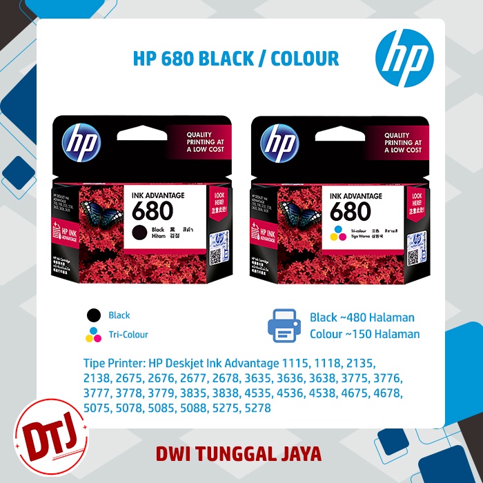 Tinta HP 680 Black / Colour Original