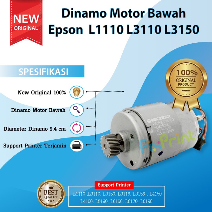 Dinamo Motor Bawah Epson L1110 L3110 Motor Dinamo PF Printer L1110 L1210 L1250 L1256 L3100 L3110 L3116 L3210 L3216 L3150 L3156 L3250 L3256 L5190 L5290 L5296