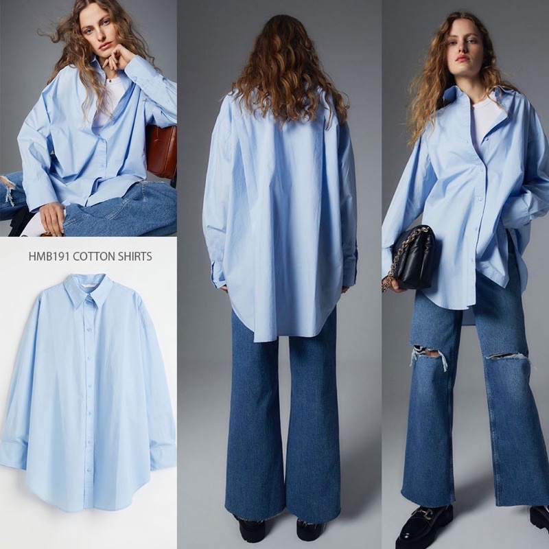 Kemeja Cotton Shirt HM sisa ekspor