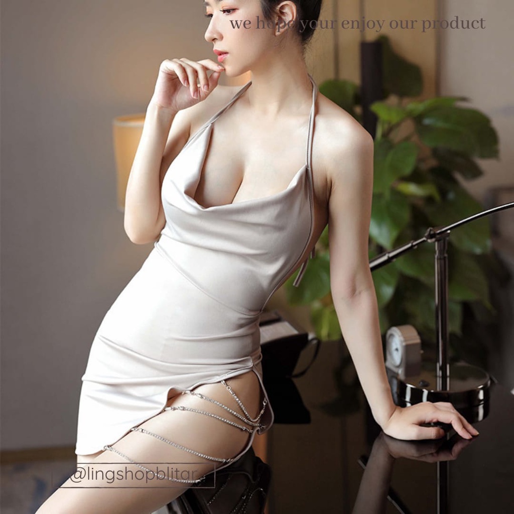 Simanis Malam Panjang hitam, abu-abu sexy lingerie sexy baju tidur lingerie