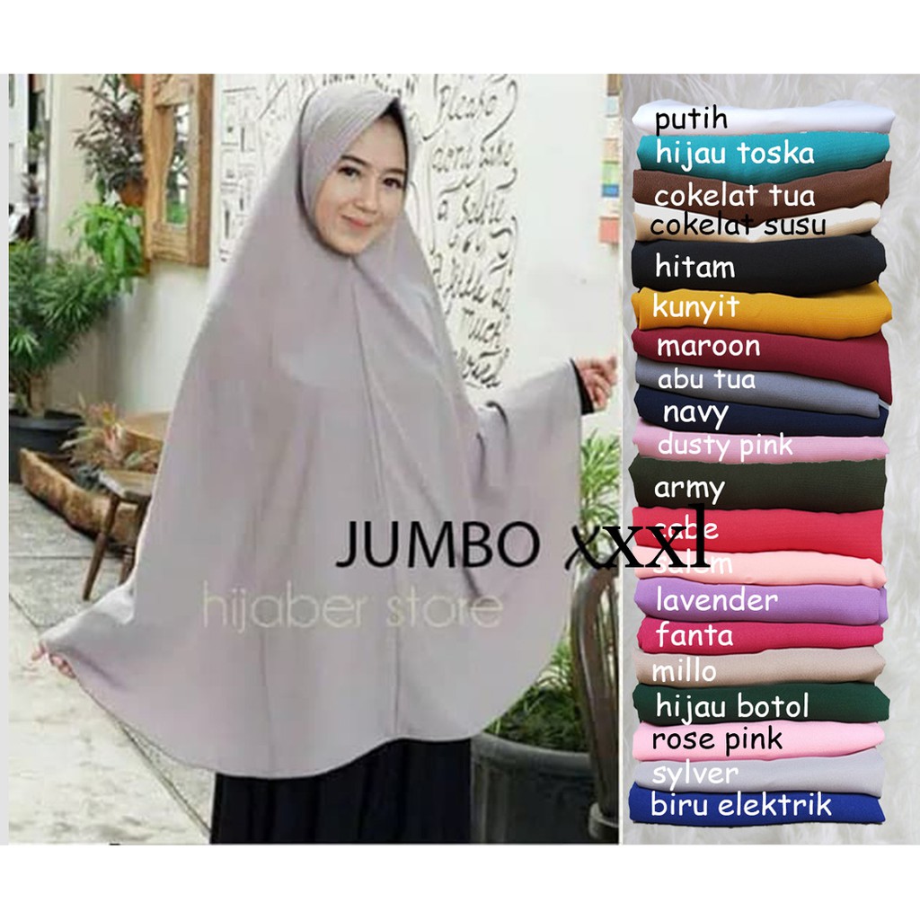 JUMBO XXXL KHIMAR PET SYARI JILBAB BIG SUPER HIJAB KERUDUNG INSTANT