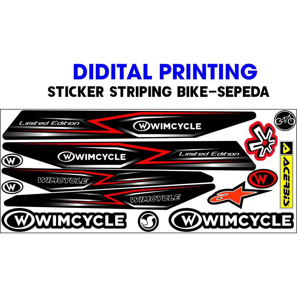 COD- STIKER VARIASI STRIPING ALL BIKE SEPEDA STIKER LIS BIKE WIMCYCLE STIKER SET SETIKERS