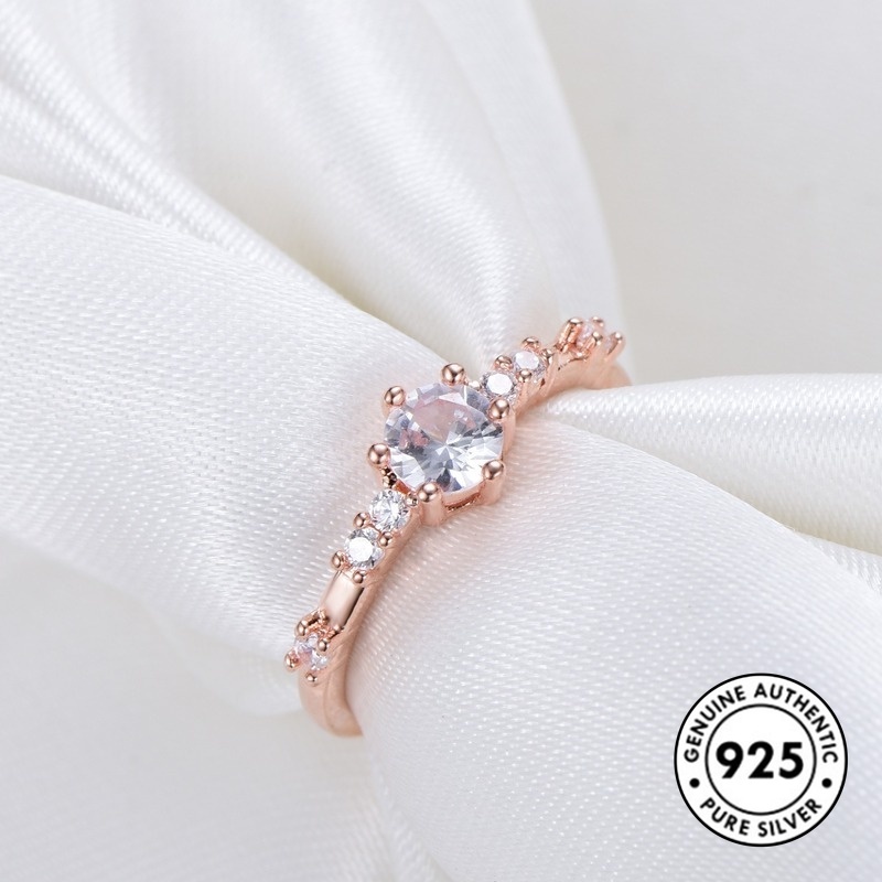 Cincin Berlian Bahan S925 Silver Plated