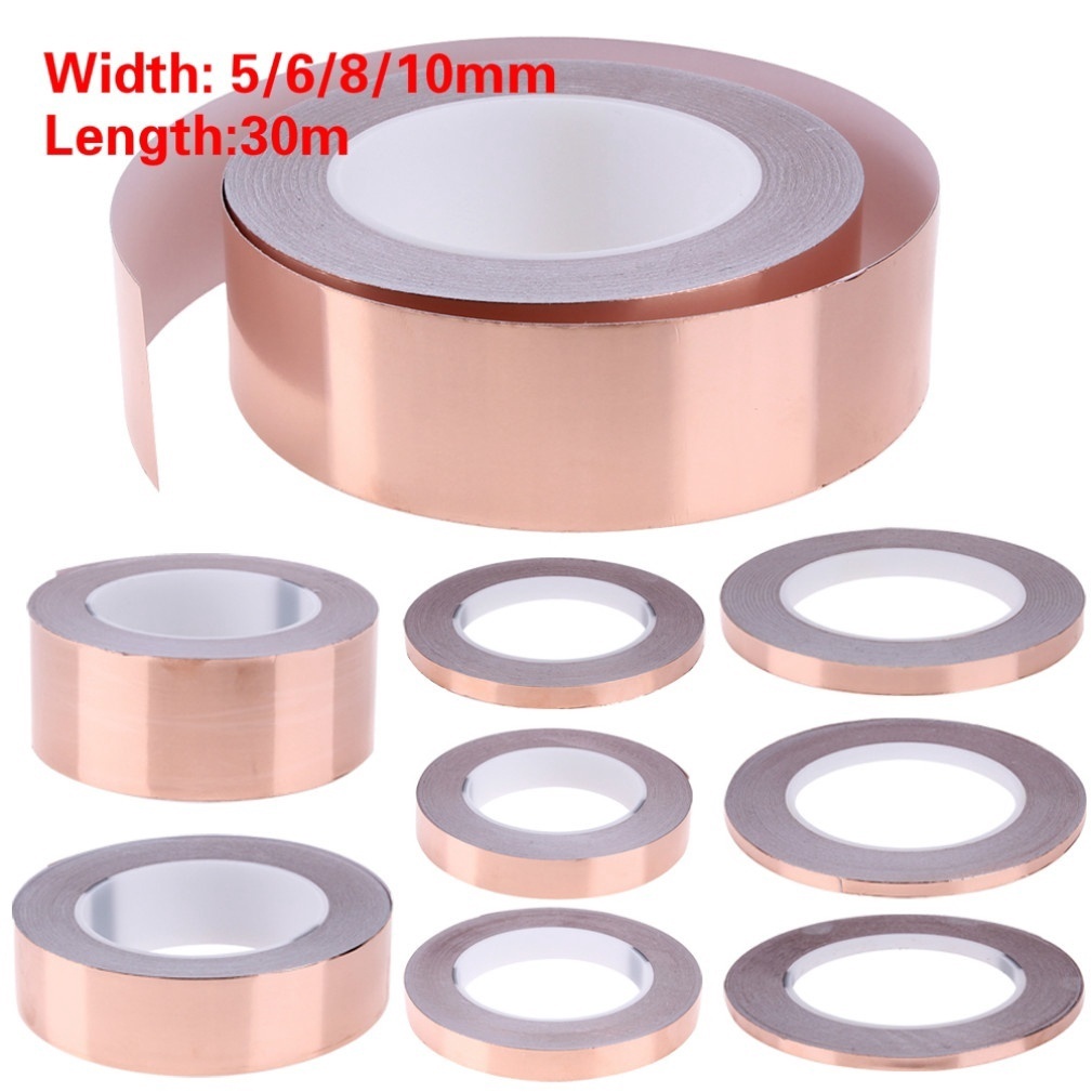 30m Conductive Copper Foil Tape Strip Adhesive EMI Shielding Heat Resist Tape