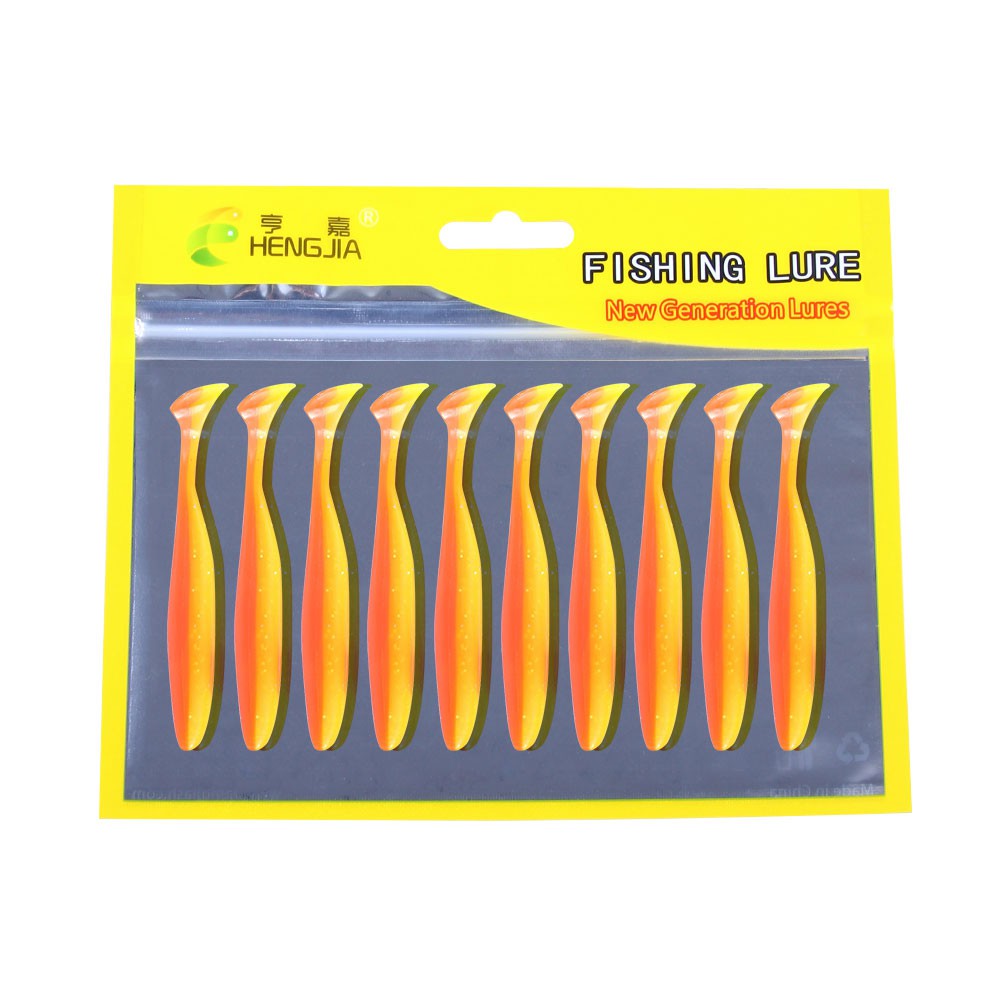 HENGJIA 10PCS/6PCS Umpan Pancing Karet Silicon Lembut Soft Bait Bentuk Cacing Bahan Silikon Ukuran 55mm 70mm 90mm double warna Fishing Lures COD bayar di tempat