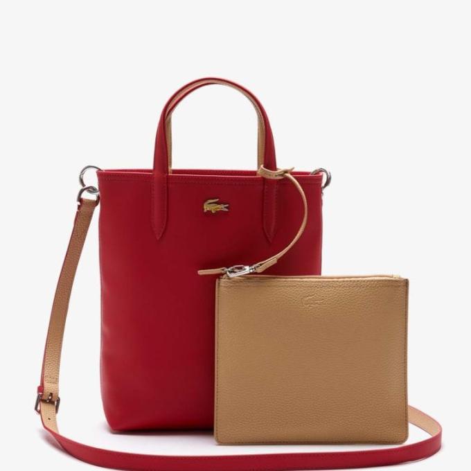 Lacoste Women'S Anna Reversible Coated Canvas Tote Bag New Original Alfamonica826