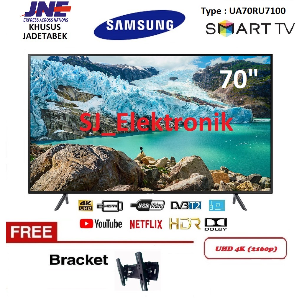 Free Braket LED TV Samsung 70 Inch UA70RU7100 - 70RU7100 UHD 4K SmartTV