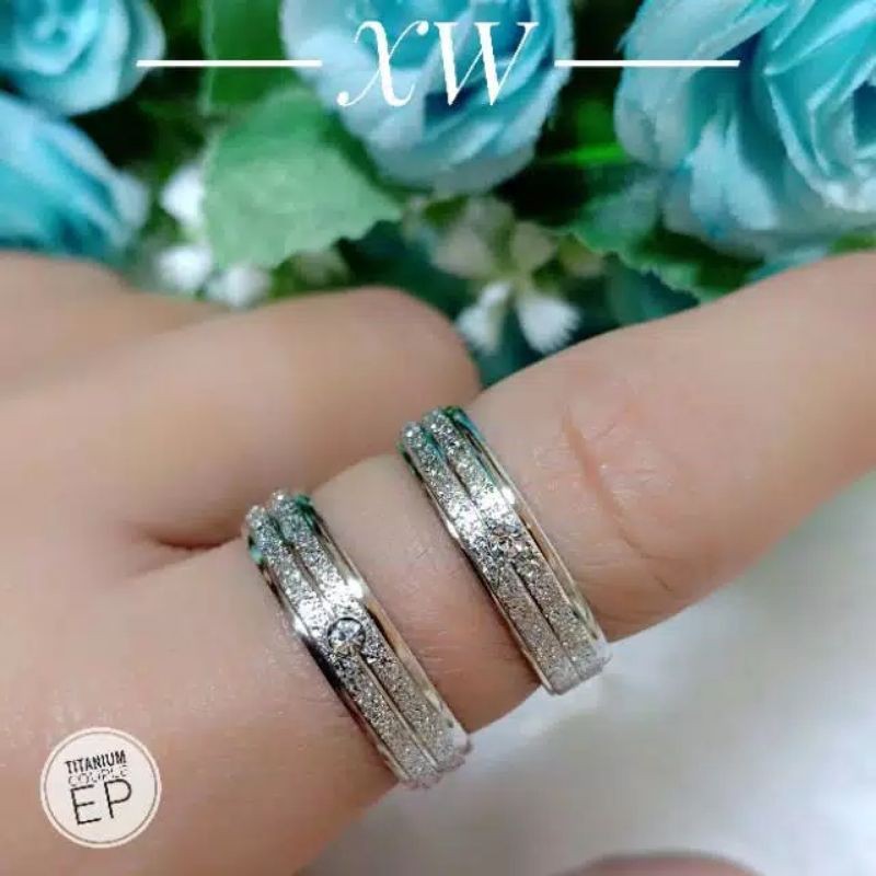 Cincin Titanium silver Polos dan Mata Satu