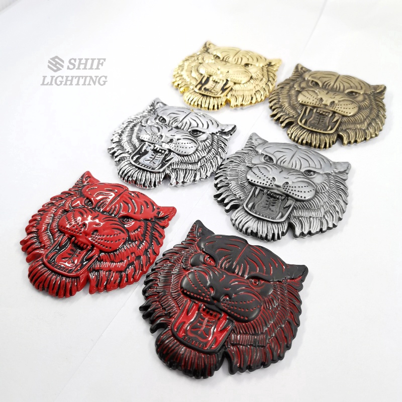 1pc Stiker Emblem Logo Harimau Bahan Metal Untuk Dekorasi Mobil/Motor/Sepeda