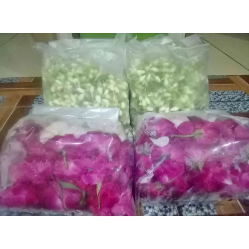 bunga mawar pink wangi dan melati paket kembang segar dan harum