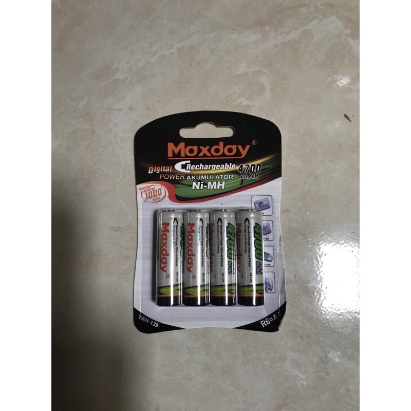 Isi 4 pcs Baterai A2 MAXDAY Rechargeable / Batere Cas Maxday AA 4700mah