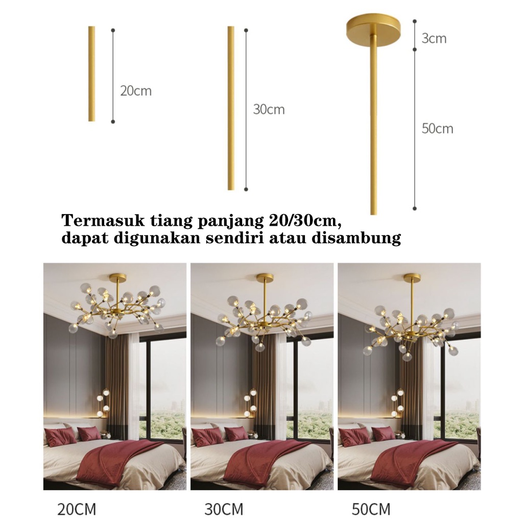 Lampu Hias Gantung Desain Kunangkunang Gaya Modern Antik Untuk Ruang Tamu / Kamar Tidur Termasuk 90w bola lampu