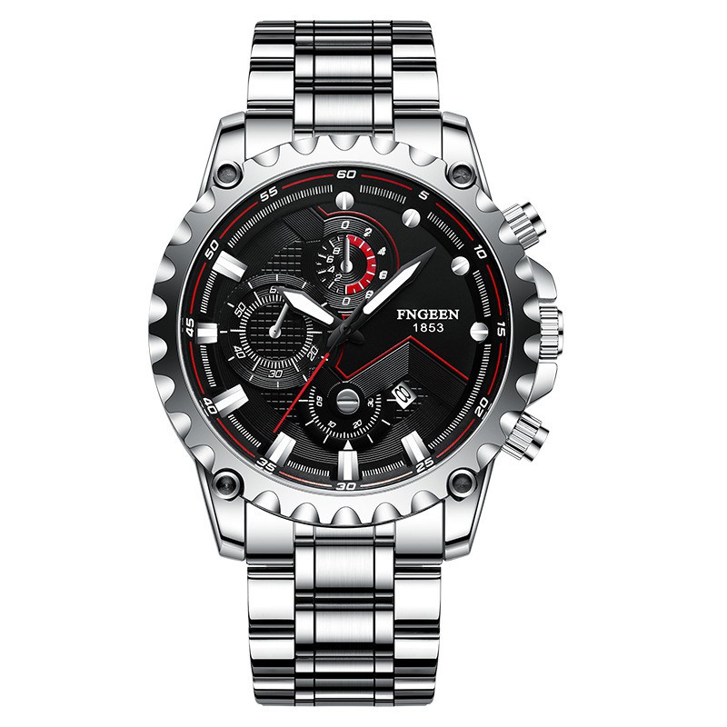 Jam Tangan Pria FNGEEN ORIGINAL RANTAI STAINLESS FLAVO JAM078S3 SILVER ORI MURAH BESI BRANDED Trendy