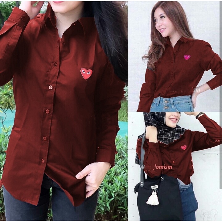 *[HNFK] Kemeja Korea / Atasan Kemeja Wanita / Kemeja Kantor/ Kemeja Garcon / Atasan Polos