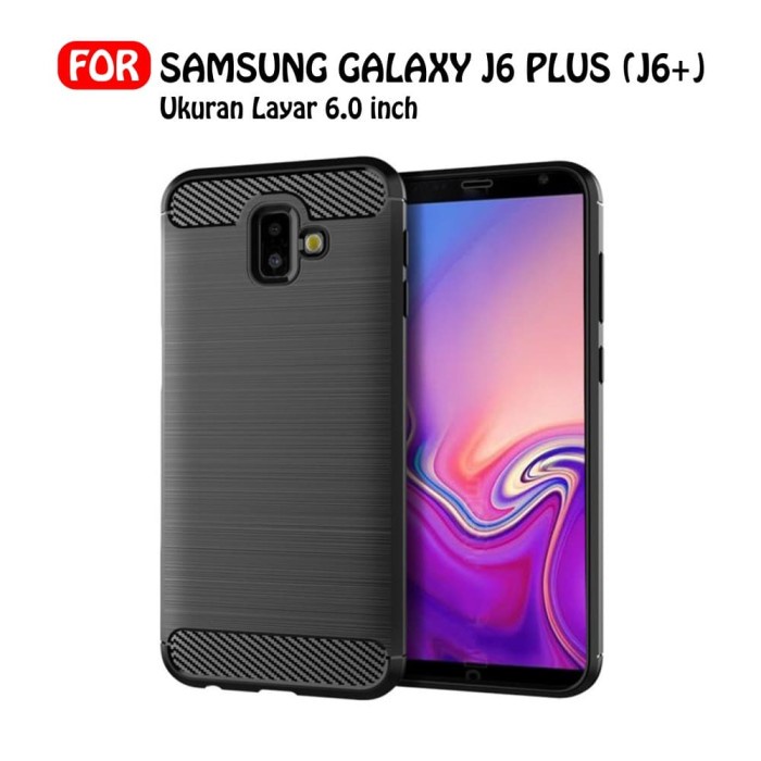 CASE SLIM FIT CARBON IPAKY SAMSUNG GALAXY J6 PLUS SOFTCASE - FA