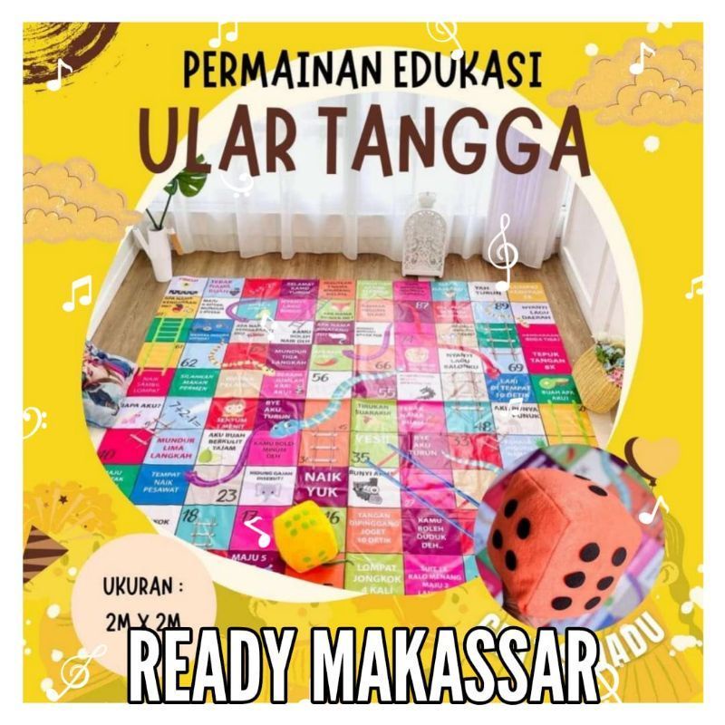 Mainan Edukasi Ular Tangga Jumbo Free Dadu Boneka