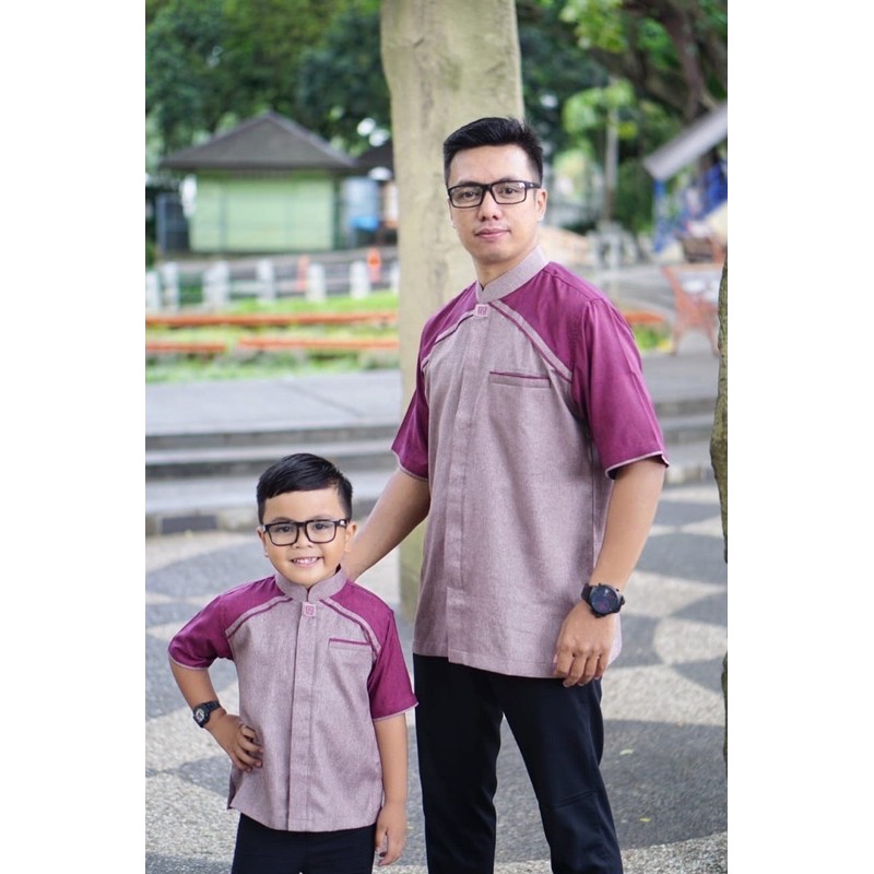 Koko Couple Ayah dan Anak series 2021 Ungu Mauve Burgundy