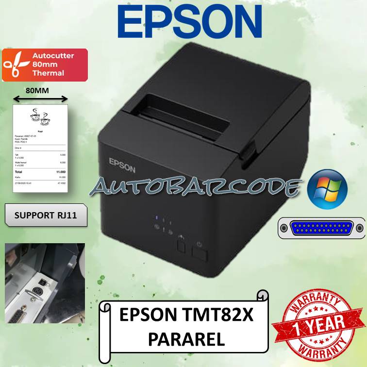 PRINTER KASIR EPSON TMT82X PRINTER STRUK PRINTER THERMAL 80 MM AUTO CUTTER