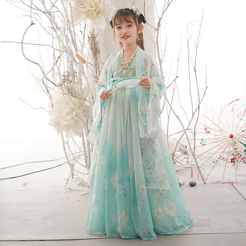 Children's Hanfu spring and autumn girls' thin long sleeve super immortal improved summer ancient cl