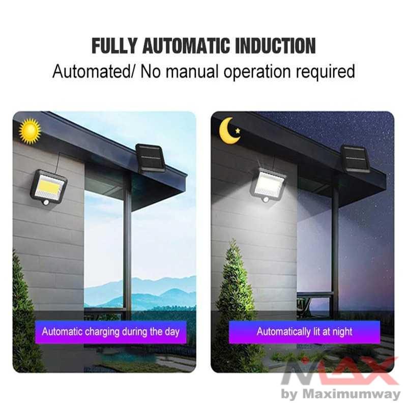 Lampu LED tenaga surya sensor gerak Solar panel Outdoor anti air waterproof lampu pagar taman 100