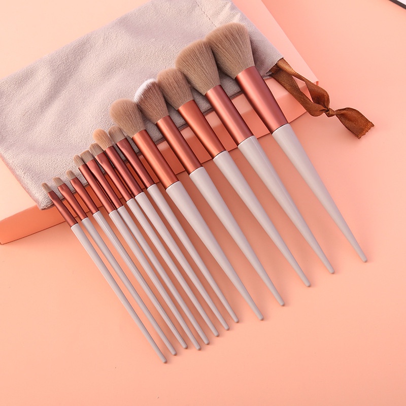 T&amp;Y 13pcs Kuas Make Up Set Lengkap Pouch Lembut Set Kosmetic Brush Makeup Powder Eye Shadow Foundation Blusher Blending Beauty