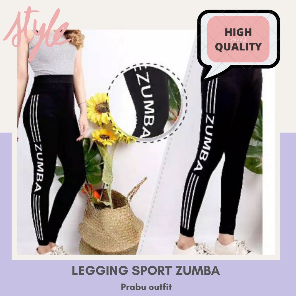 Legging Zumba Garis/Legging Wanita