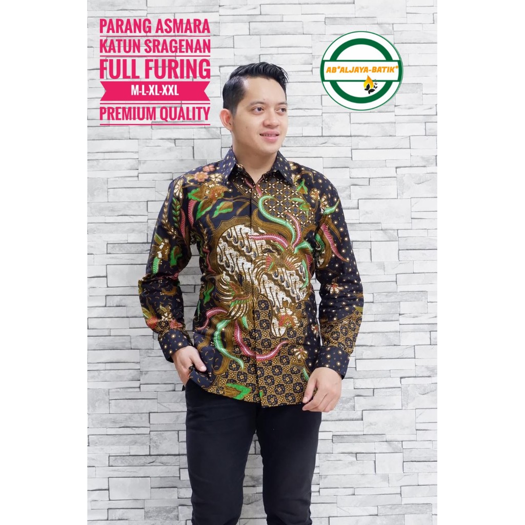 PARANG ASMARA Kemeja Batik Pria Lengan Panjang Katun Halus FULL FURING Batik Aljaya