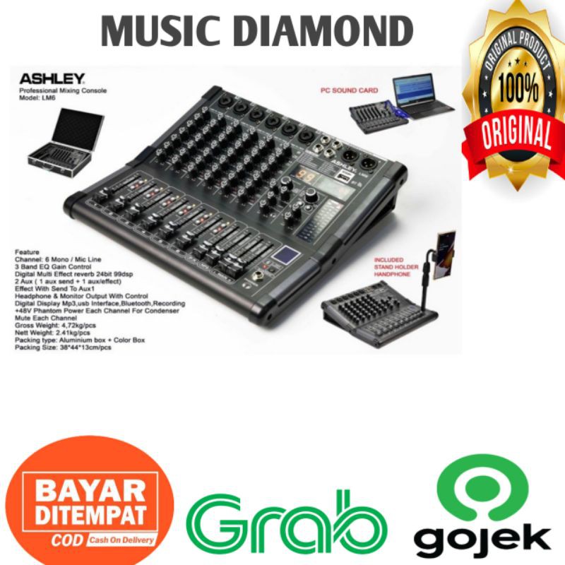MIXER ASHLEY LM6 ORIGINAL MIXER ASHLEY 6 CHANNEL FULL LM6