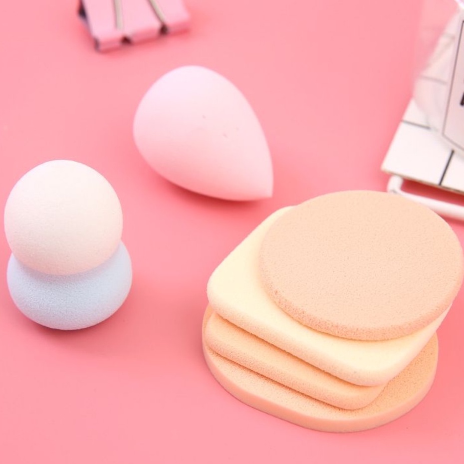 BAJ Spons Make up 1 Set Isi 6 Pcs Spons Foundation Pembersih Make Up Beauty Blender Sponge Bedak Powder Puff Makeup Puff Wajah Kemasan Plastik AK066