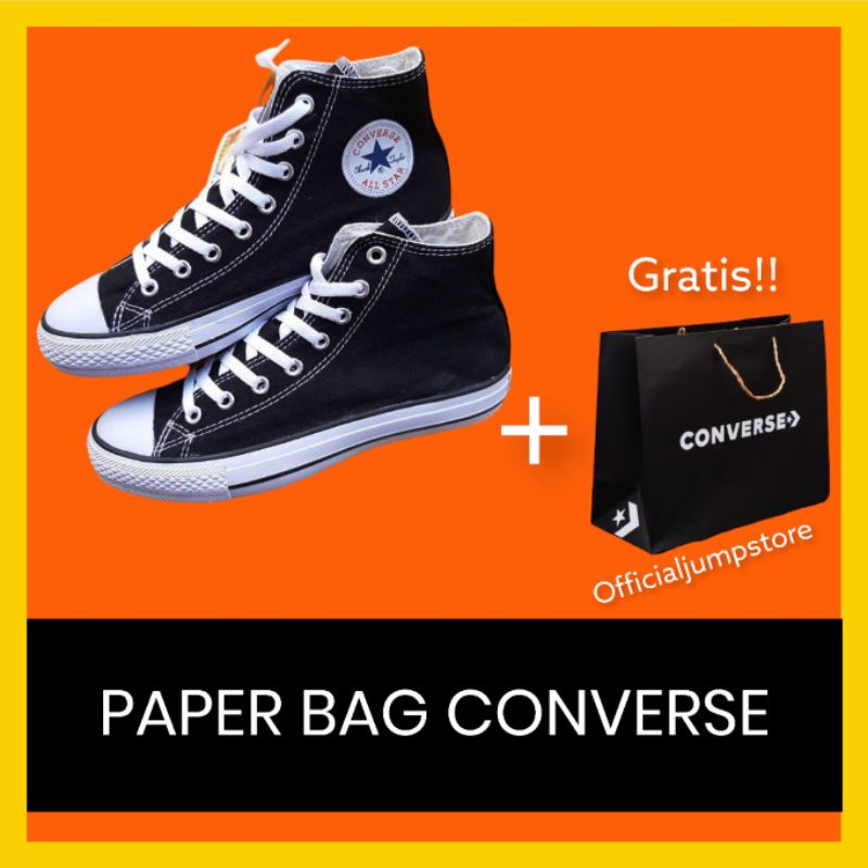(BISA COD) SEPATU CONVERSE ALLSTAR CLASSIC HI BLACKWHITE PREMIUM