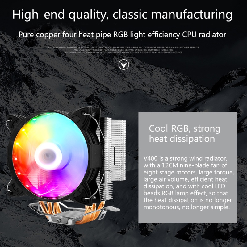 Bt CPU Cooler Silent PWM Fan Radiator RGB Warna-Warni Dengan 4pcs Tabung Tembaga 120mm Low Profile Untuk intel/Untuk amd/Lga775 /115