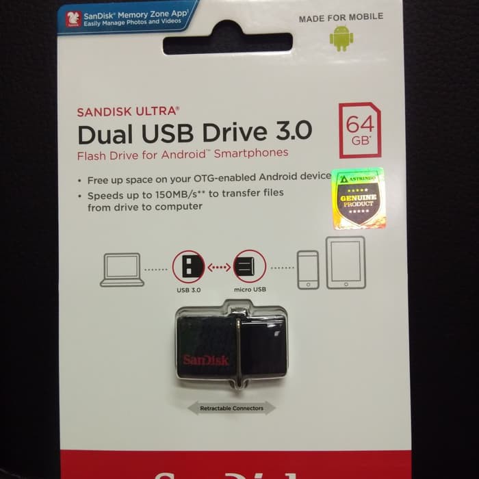 SanDisk Ultra Flash Disk OTG 64GB Dual Drive USB 3.0