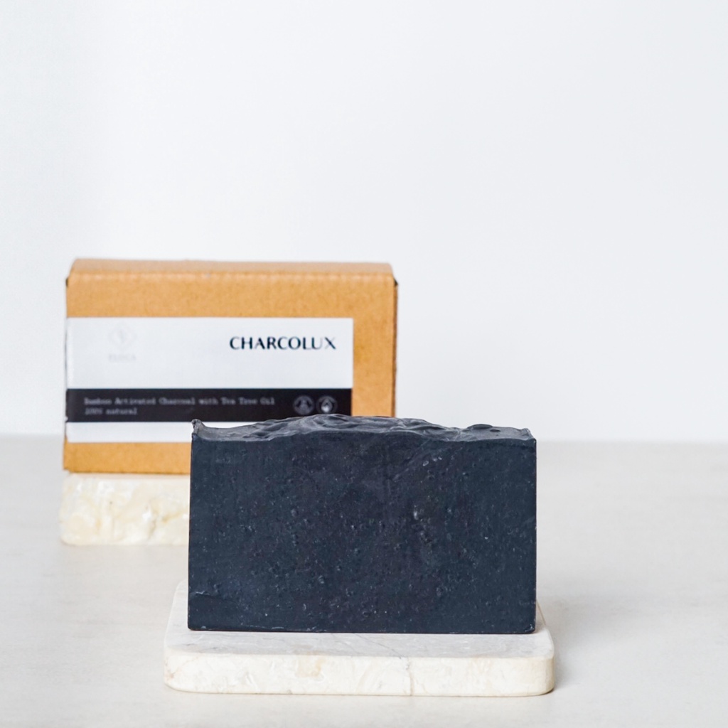 CHARCOLUX Charcoal Tea Tree Essential Oil Soap | Sabun Natural Eksim Eczema Handmade Soap Olive oil 